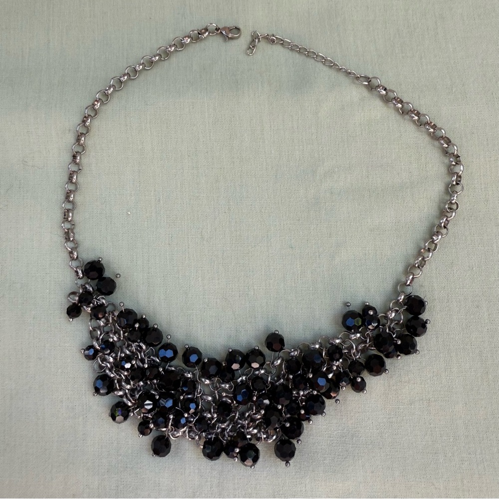 Elegant Black Beaded choker Necklace
